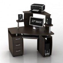 Угловой компьютерный стол КС-12У Ибис с надстройкой КН-1