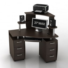 Угловой компьютерный стол КС-12У 2Я Ибис с надстройкой КН-1